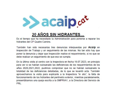 20 AÑOS SIN HIDRANTES.....