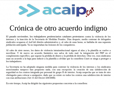 Crónica de otro acuerdo indigno