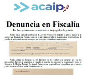 Denuncia ante la Fiscalía por agresiones no comunicadas