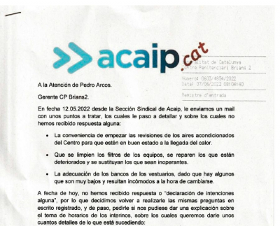 Escrito al director C.P Brians 2 sobre horarios interinos