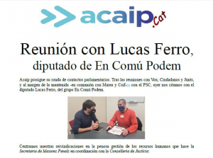 Reunión con Lucas Ferro diputado de En Comú Podem