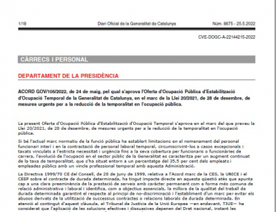 Oferta pública Empleo estabilización