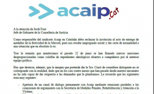 Acaip Cat no asistira a actos de la Merced