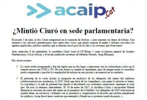 ¿Mintió Ciuró en sede parlamentaria?
